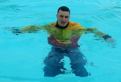 lifeguard anorak treading water
